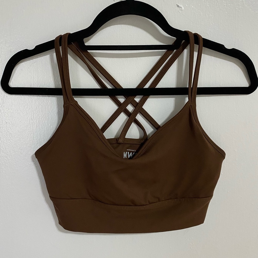 Madewell brown strappy sports bra sz small